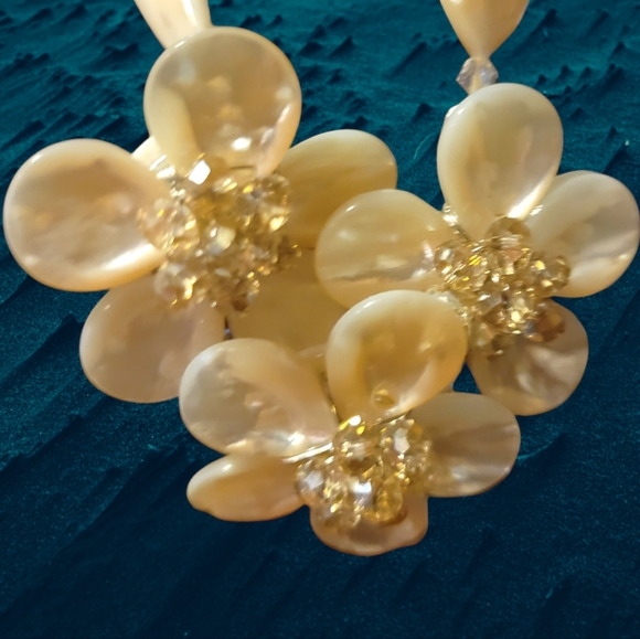 Mother Of Pearl Citrine Crystal Milky Quartz Sterling Silver Necklace Earrings - Picture 4 of 7